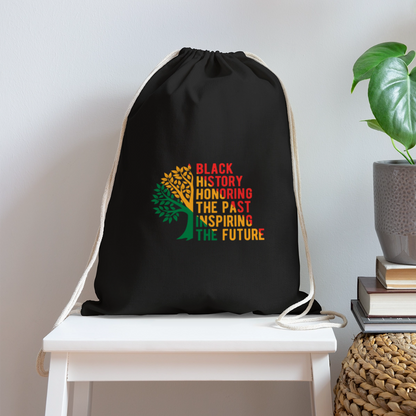 Black History - Cotton Drawstring Bag - black