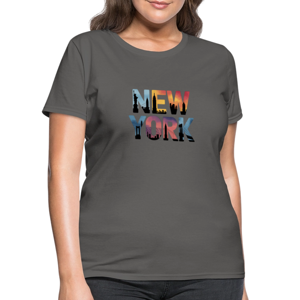 New York Color background - Women's T-Shirt - charcoal