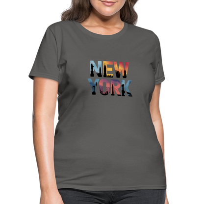 New York Color background - Women's T-Shirt - charcoal