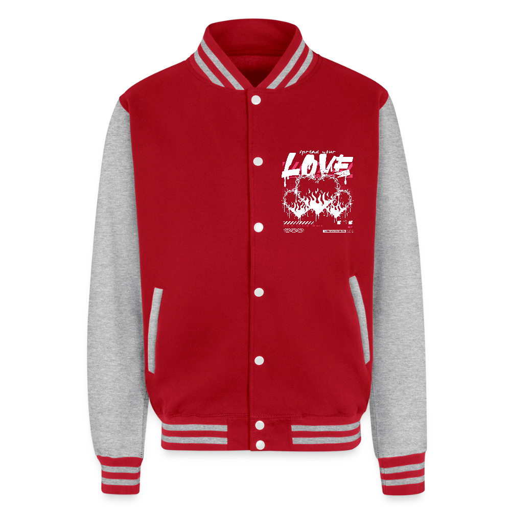 Heart of Fire - Letterman Jacket - red/heather grey