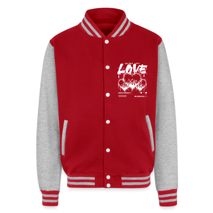 Heart of Fire - Letterman Jacket - red/heather grey