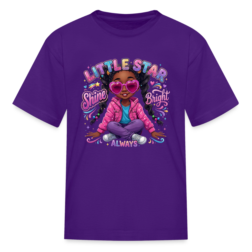 Black Girl Power - Little Star Kids' T-Shirt - purple
