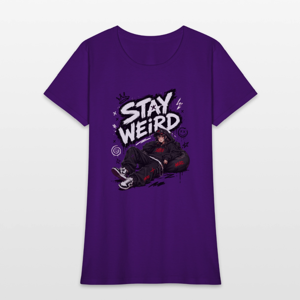 Stay Weird - Graffiti Women's T-Shirt - purple