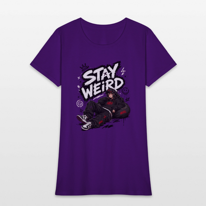 Stay Weird - Graffiti Women's T-Shirt - purple