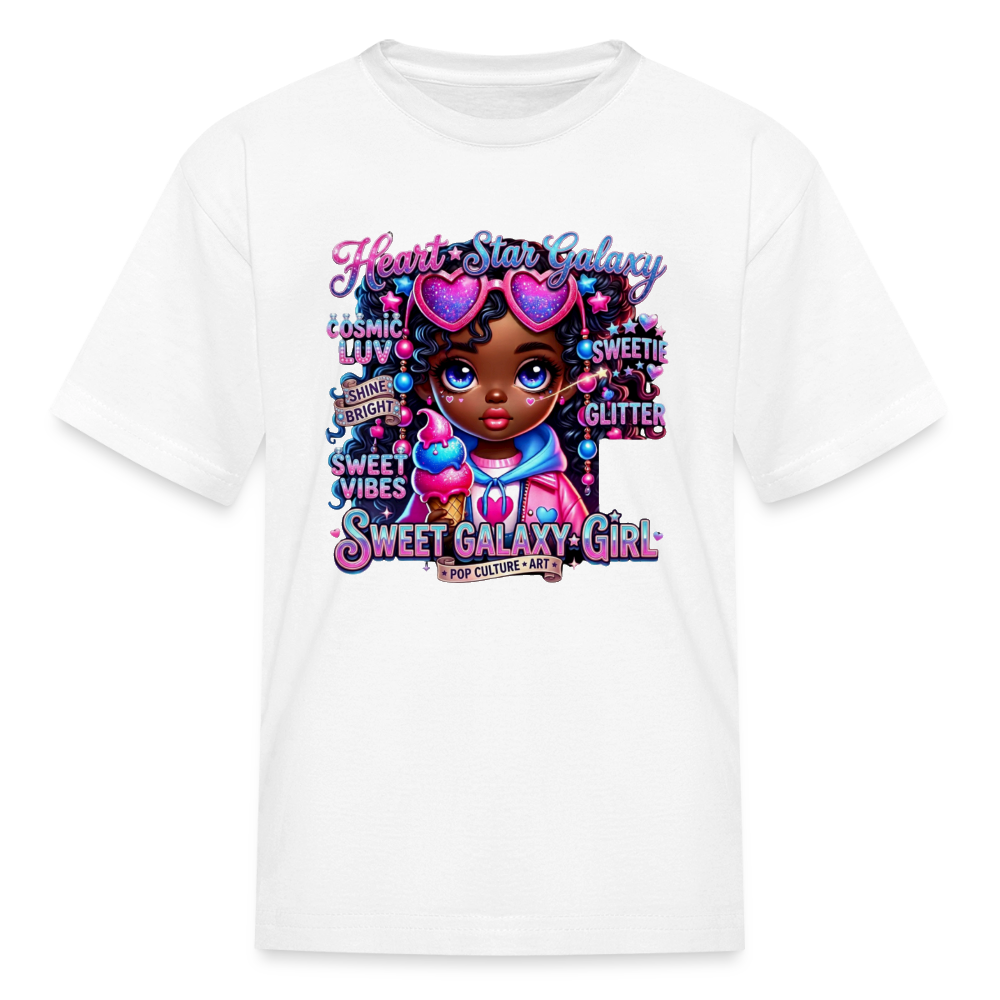 Black Girl Power - Sweet Galaxy Girl Kids' T-Shirt - white