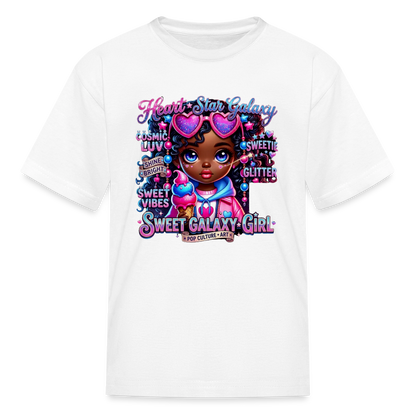 Black Girl Power - Sweet Galaxy Girl Kids' T-Shirt - white