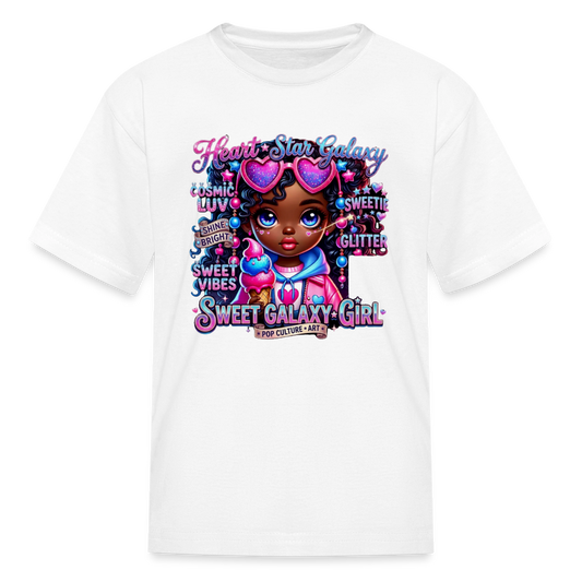 Black Girl Power - Sweet Galaxy Girl Kids' T-Shirt - white