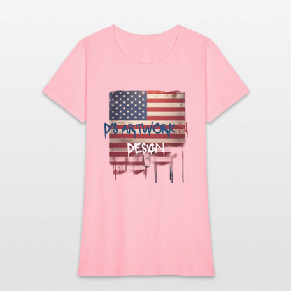 USA Flag Drip - Women's T-Shirt - pink