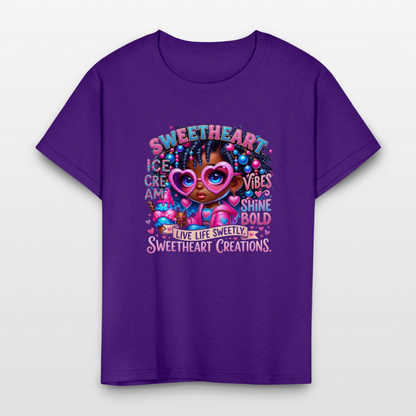 Black Girl Power - Sweetheart Kids' T-Shirt - purple