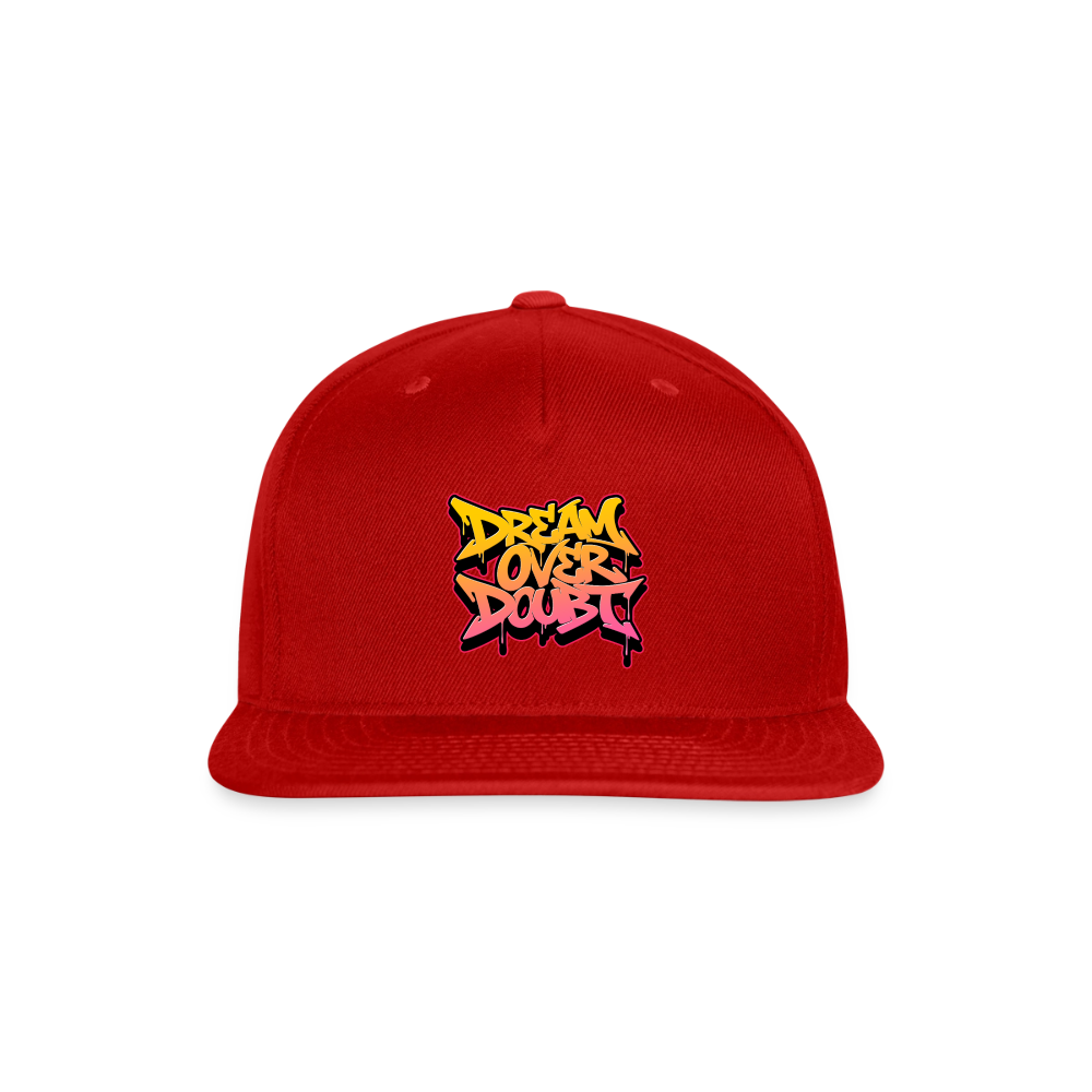 Dream Over Doubt - Graffiti Snapback Baseball Cap - red