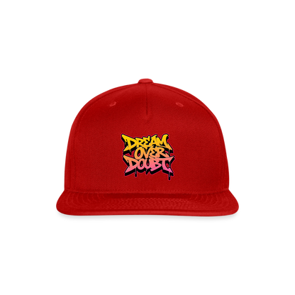 Dream Over Doubt - Graffiti Snapback Baseball Cap - red