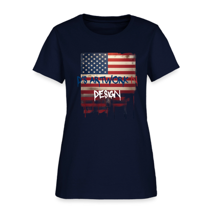 USA Flag Drip - Women's T-Shirt - navy