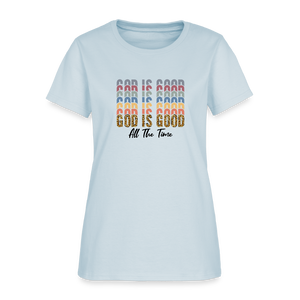 Good is God - Colorful Women's short Sleeve T-Shirt - light blue