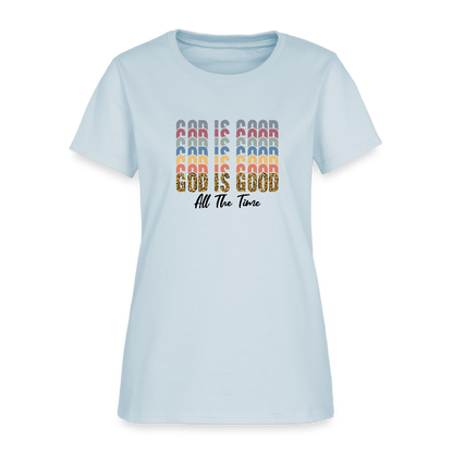 Good is God - Colorful Women's short Sleeve T-Shirt - light blue