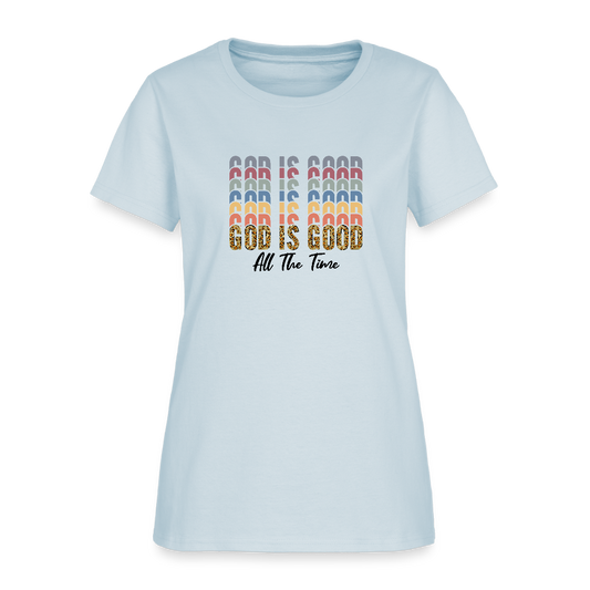 Good is God - Colorful Women's short Sleeve T-Shirt - light blue