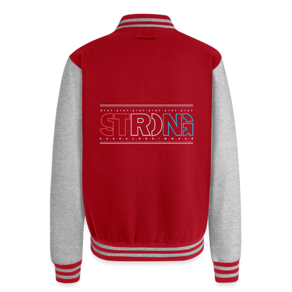 Stay Strong - Men's Letterman Jacket - red/heather grey