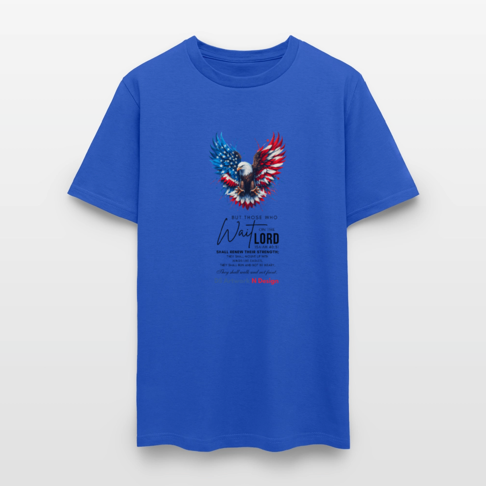 Mount on Eagles wings -Men's  T-Shirt - royal blue