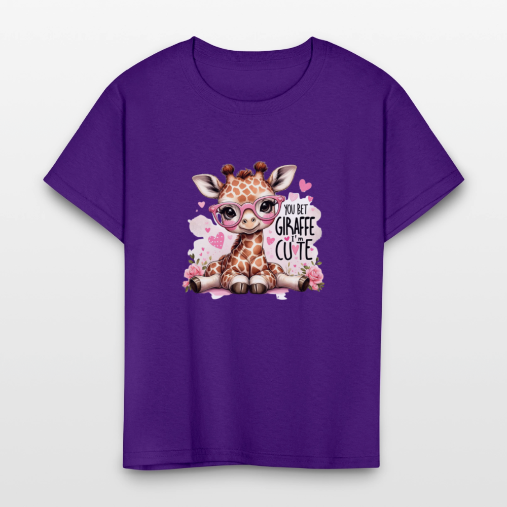 Cute Giraffe - Kids' T-Shirt - purple