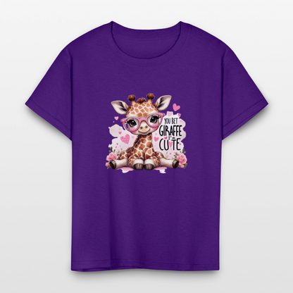 Cute Giraffe - Kids' T-Shirt - purple