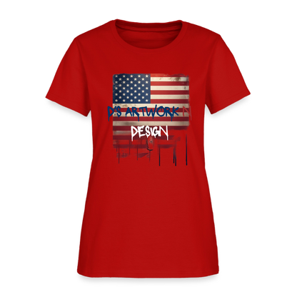 USA Flag Drip - Women's T-Shirt - red