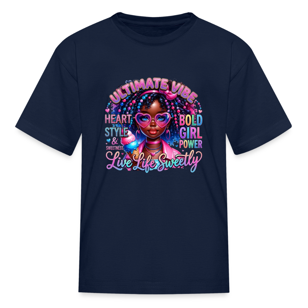 Black Girl Power - Ultimate Vibes Kids' T-Shirt - navy