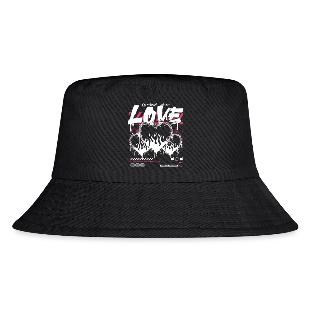 Spread Your Love - Kid's Bucket Hat - black