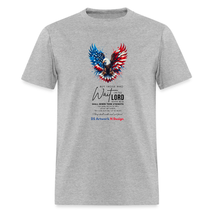 Mount on Eagles wings -Men's  T-Shirt - heather gray