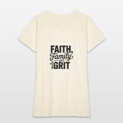 Faith and Family - Women's T-Shirt - off white