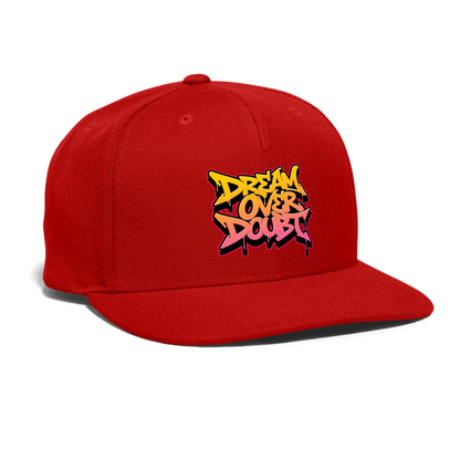 Dream Over Doubt - Graffiti Snapback Baseball Cap - red