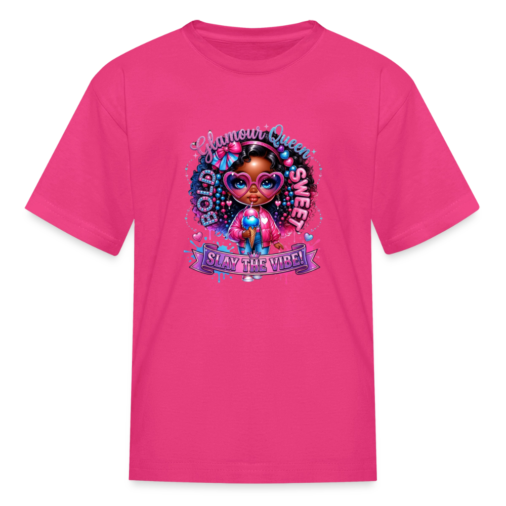 Black Girl Power - Bold and Sweet Kids' T-Shirt - fuchsia