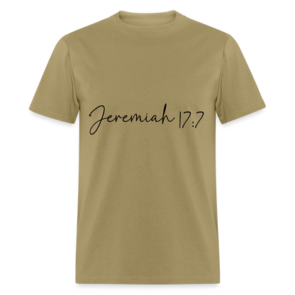 Jeremiah 17:7 - men's t-shirt - khaki