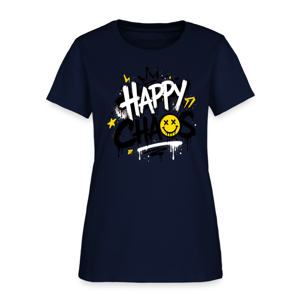 Happy Chaos - Graffiti Women's T-Shirt - navy