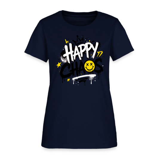 Happy Chaos - Graffiti Women's T-Shirt - navy