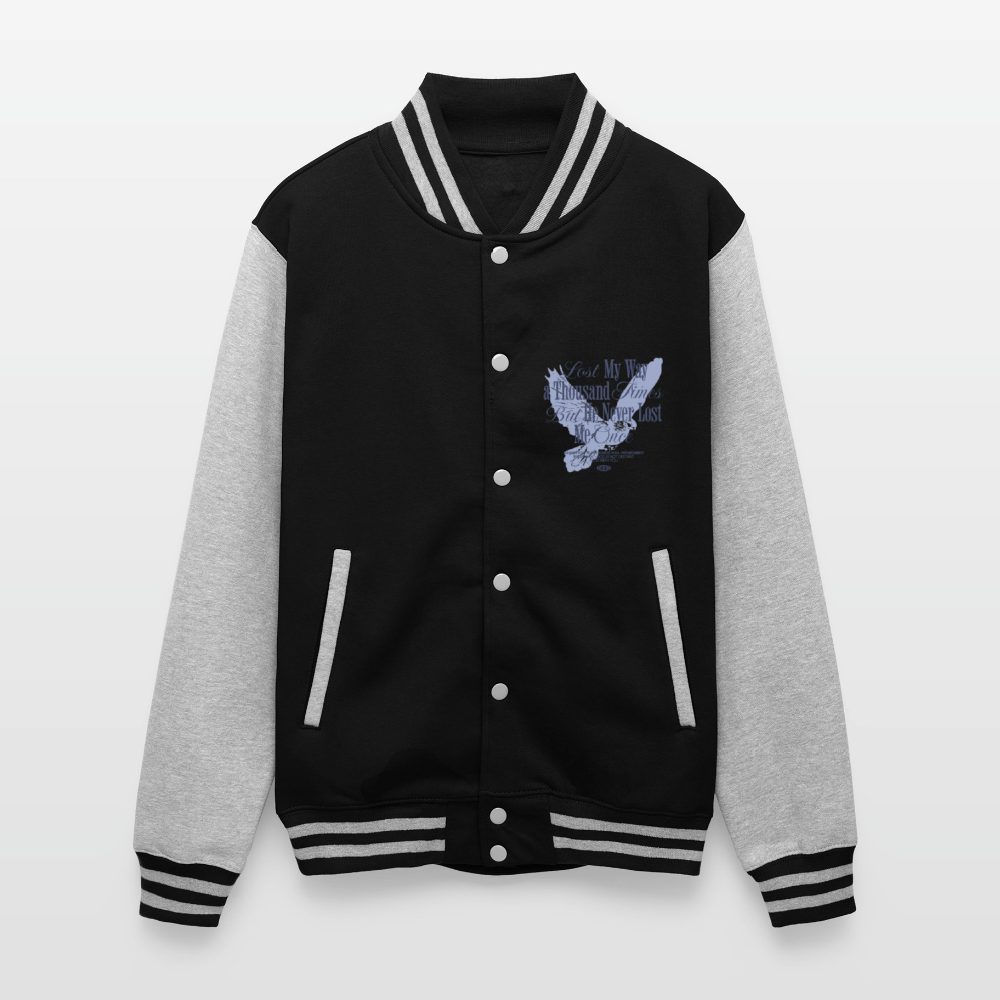 God is with Us - Letterman Jacket - black/heather grey
