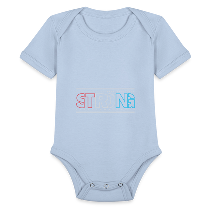 Stay Strong -  Short Sleeve Baby Onesie - sky