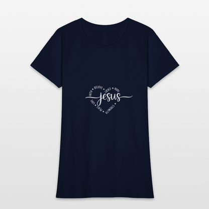 Jesus Heart - Women's T-Shirt - navy