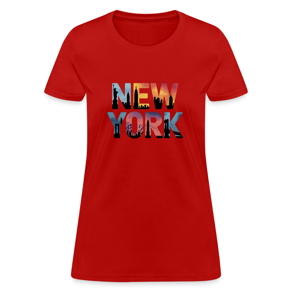 New York Color background - Women's T-Shirt - red