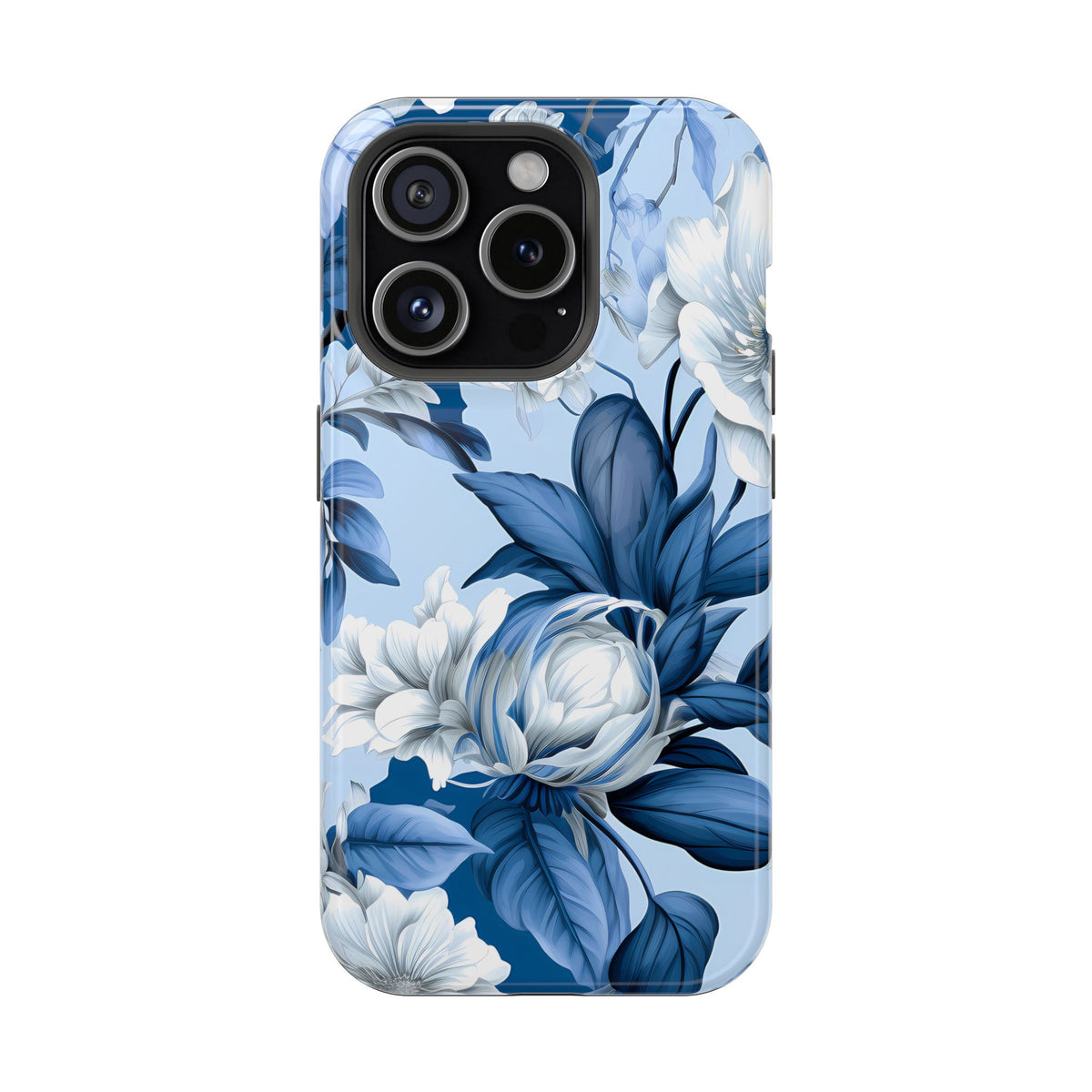 Elegant Blue Floral Phone Case