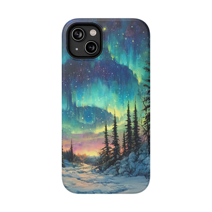 Aurora Borealis Impact-Resistant Phone Case - Durable Protection with Stunning Northern Lights Design