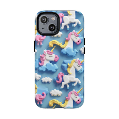 Whimsical Unicorn Blue Phone Case -Tough Magnetic iPhone Cover
