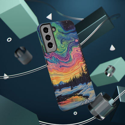Nature-Inspired Impact-Resistant Phone Case - Vibrant Galaxy Sky Design