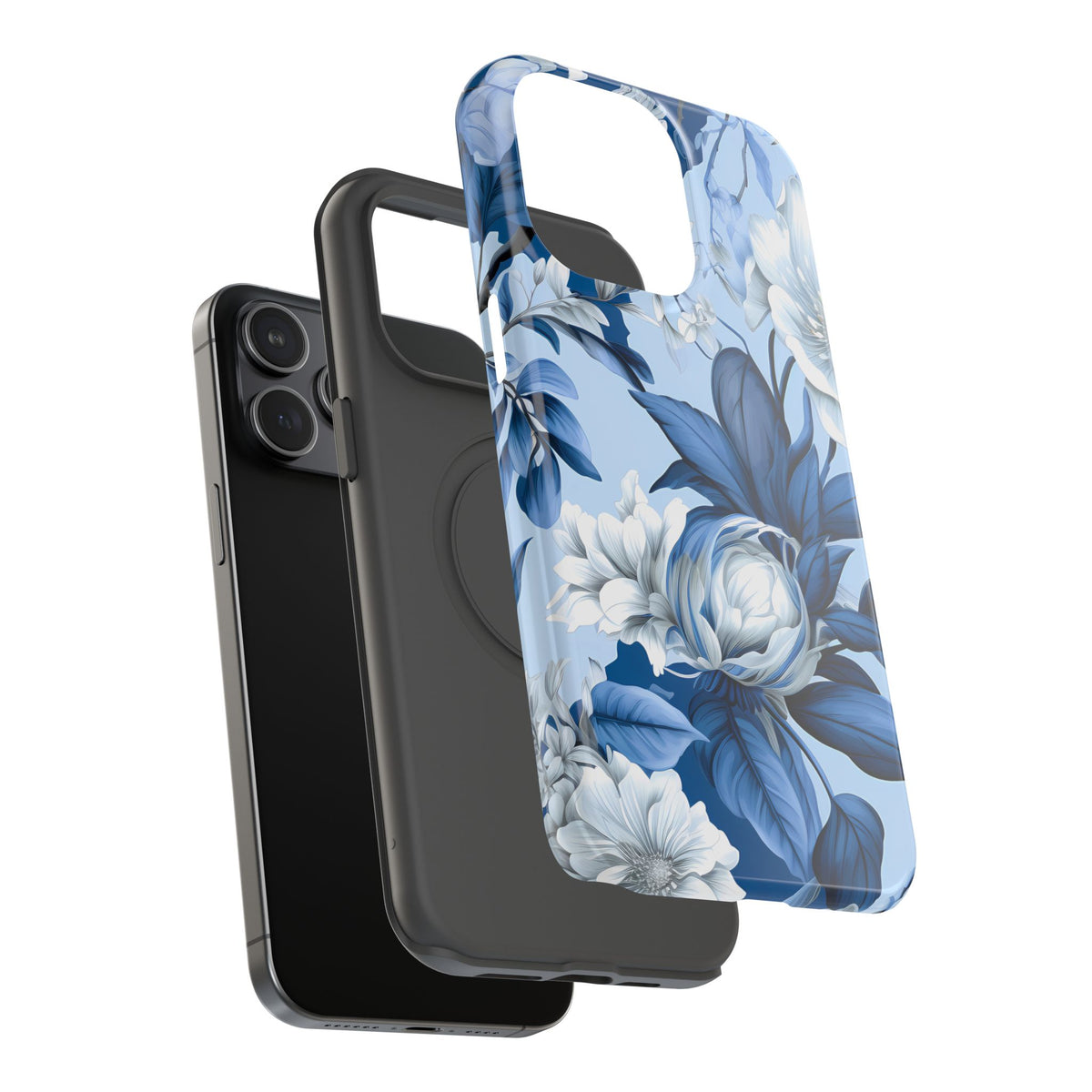 Elegant Blue Floral Phone Case