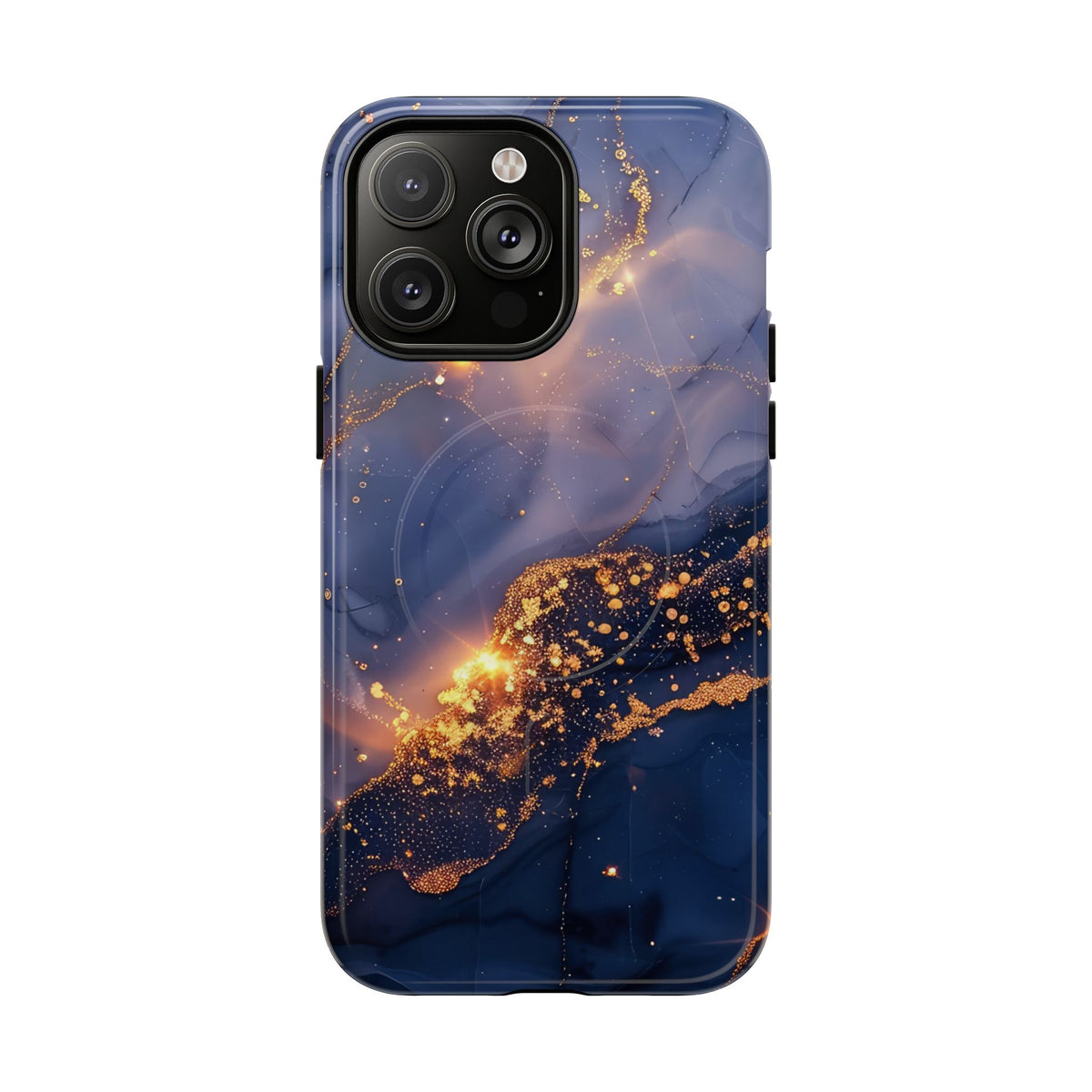 Black and Gold Marble phone case -Tough Magnetic iPhone Case