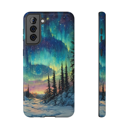 Aurora Borealis Impact-Resistant Phone Case - Durable Protection with Stunning Northern Lights Design