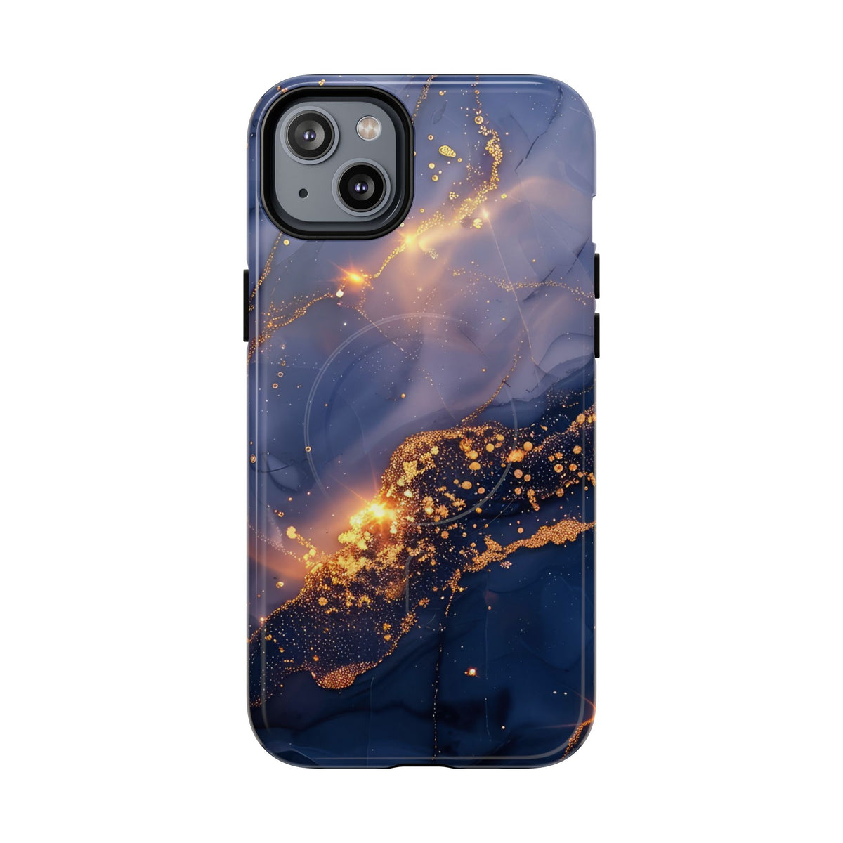Black and Gold Marble phone case -Tough Magnetic iPhone Case