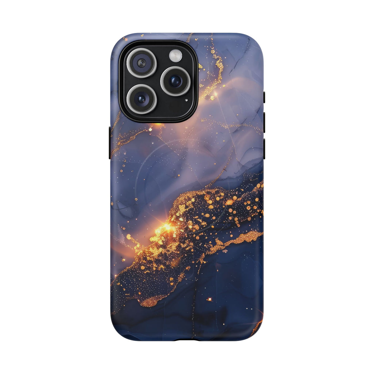 Black and Gold Marble phone case -Tough Magnetic iPhone Case