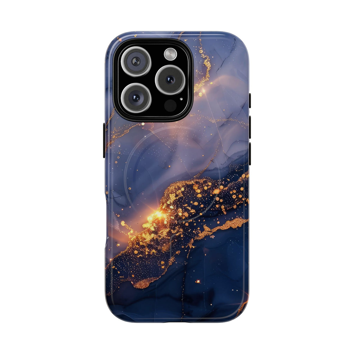 Black and Gold Marble phone case -Tough Magnetic iPhone Case