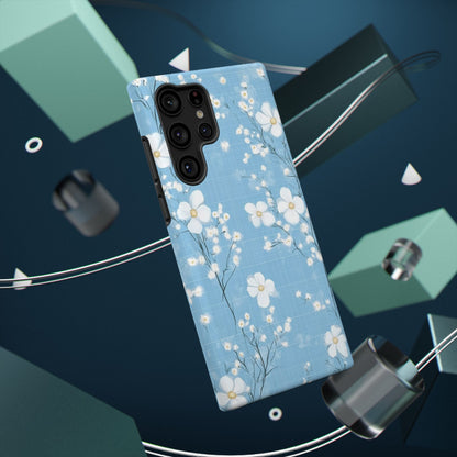 Powder Blue Floral Impact-Resistant Phone Case