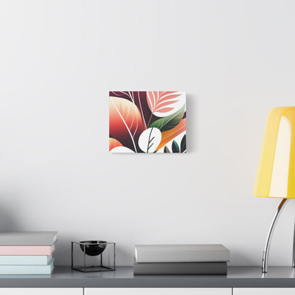 Botanical Leaves Art – Modern Abstract Floral Satin Canvas