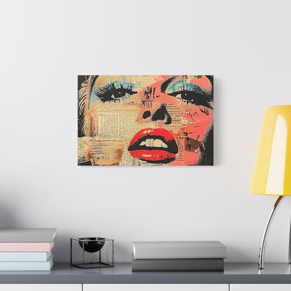 Canvas Wall Art Print, Retro Pop Culture Women 3 - Modern Home Decor, Wall Art, Gift for Art Lovers, Pop Art, Unique Gift for Her